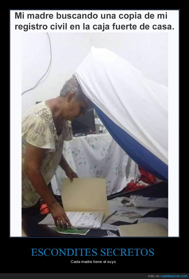 madre,buscando,registro civil,caja fuerte,colchón
