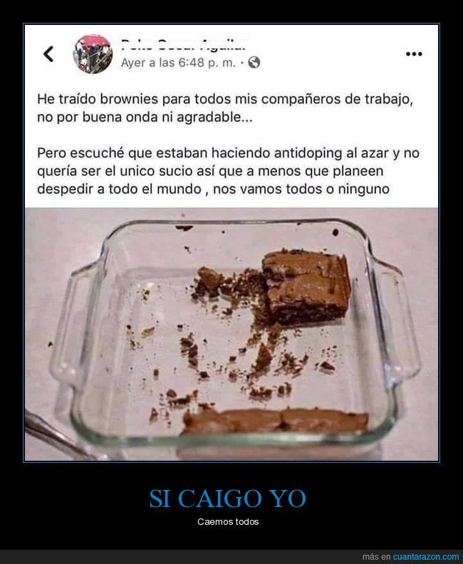 brownies,trabajo,compañeros,antidoping,despedir,todos