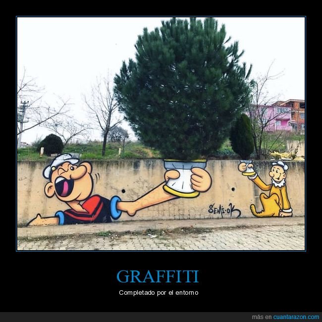 graffiti,arte urbano,popeye,espinacas,árbol