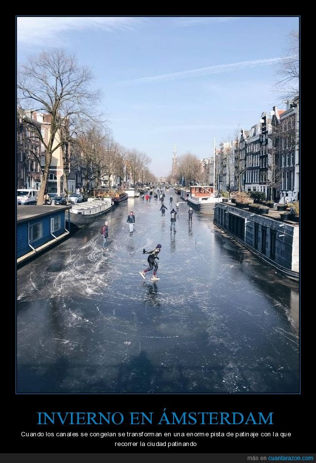 ámsterdam,canales,congelados,patinaje