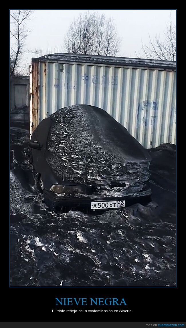 nieve,negra,contaminación,siberia