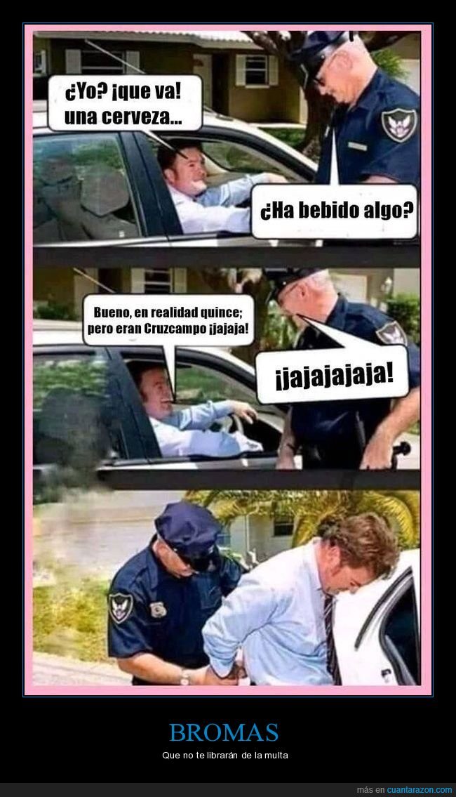 policía,coche,beber,cerveza,cruzcampo