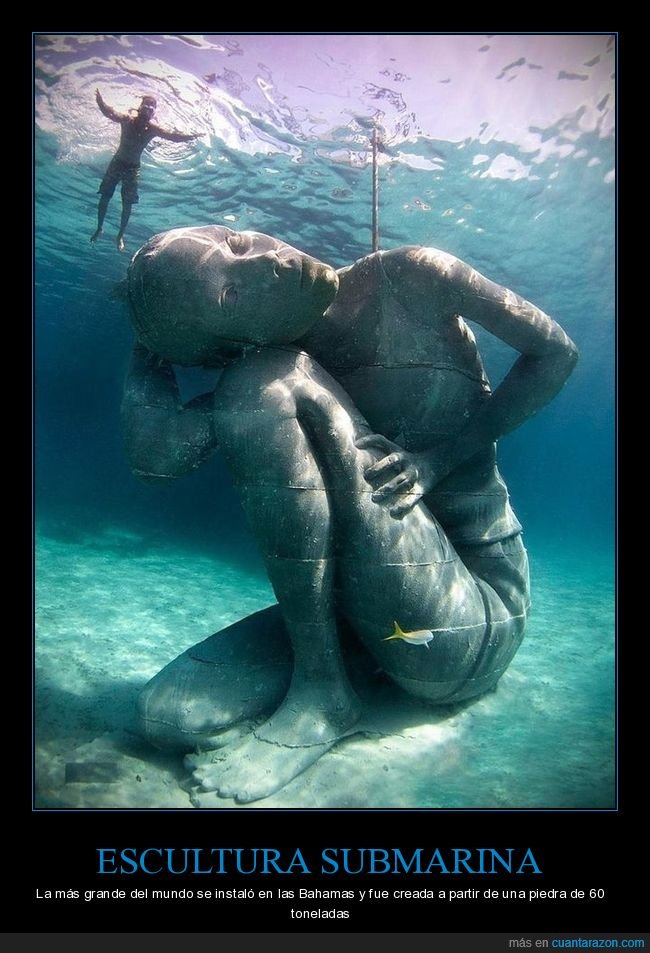 escultura,submarina,grande,bahamas
