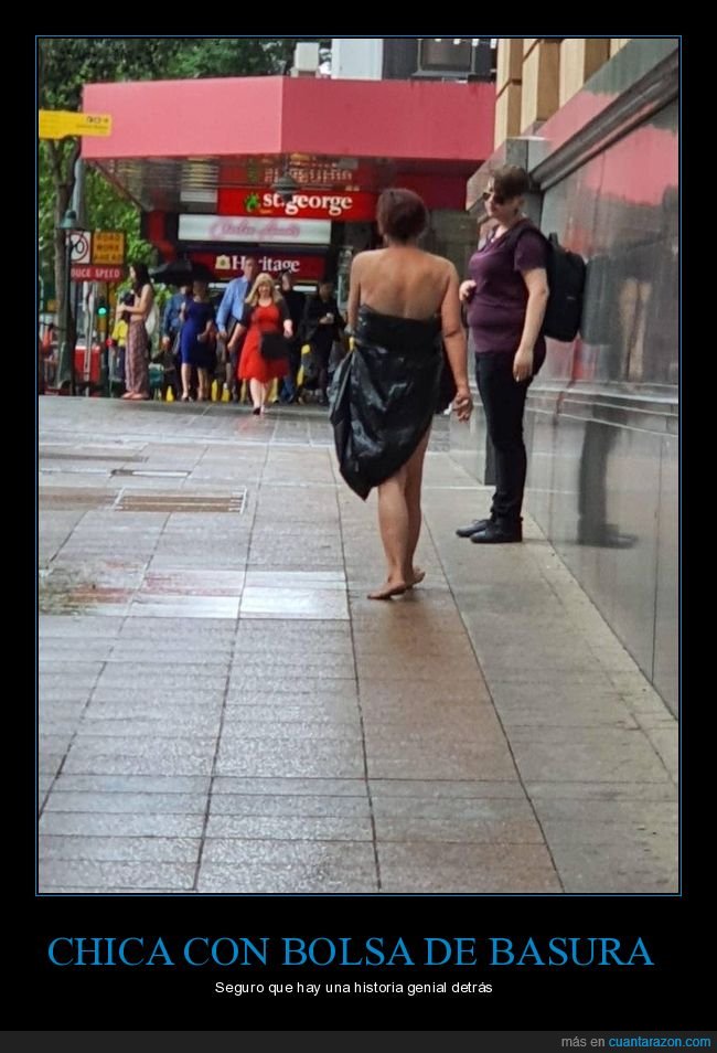 bolsa de basura,vestida,wtf