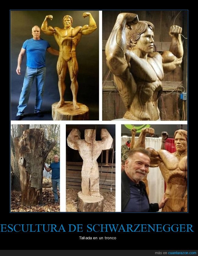 schwarzenegger,escultura,tronco