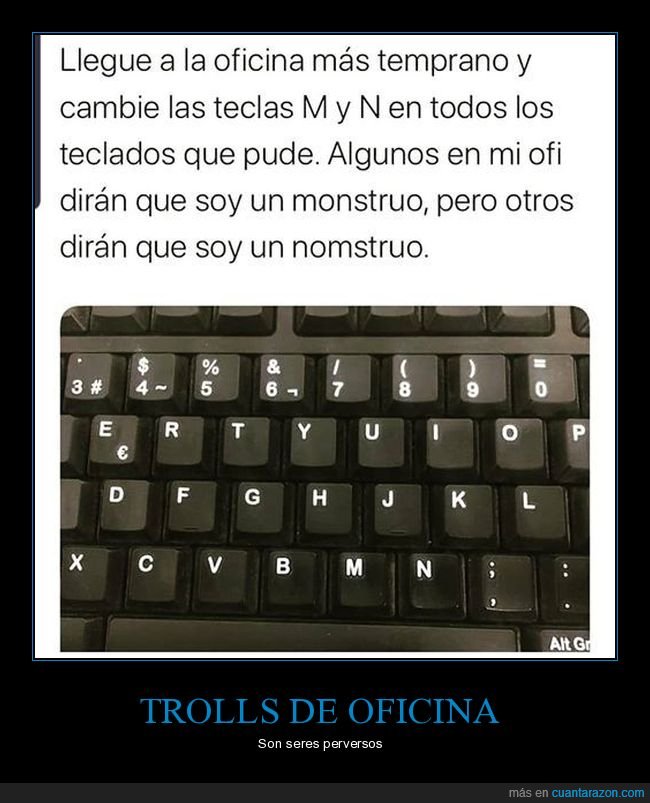 oficina,cambiar,teclas,m,n,teclado,trolling