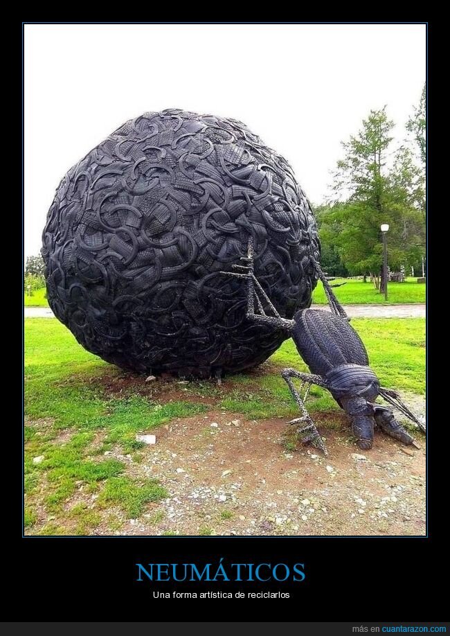 neumáticos,escultura,escarabajo