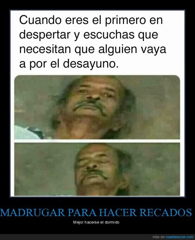 primero,despertar,recados,hacerse el dormido