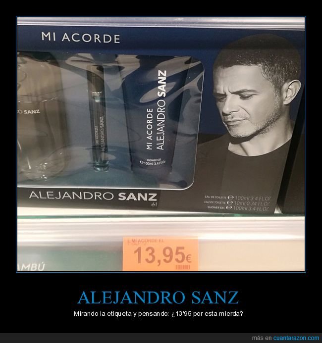 alejandro sanz,mirando,etiqueta,precio,colonia