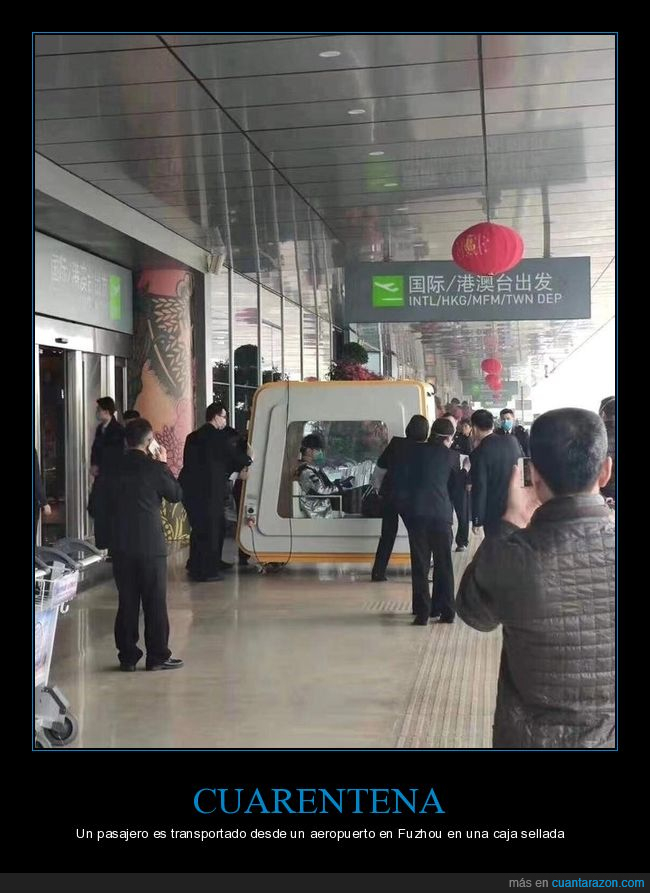 cuarentena,caja,aeropuerto,sellada