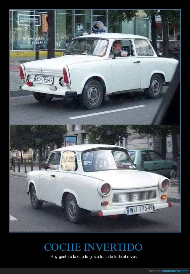 coche,invertido,al rev&eacute;s