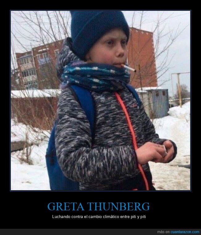 greta thunberg,fumando,parecidos