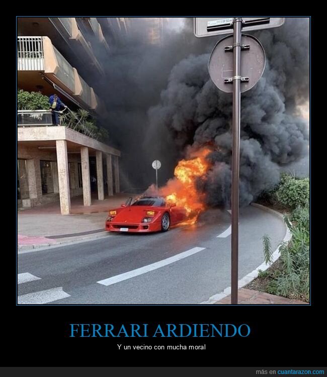 ferrari,ardiendo,manguera,wtf