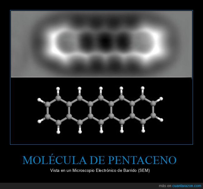 molécula,pentaceno,anillos,aromáticos,bencénicos,carbono,química,microscopio,curiosidades