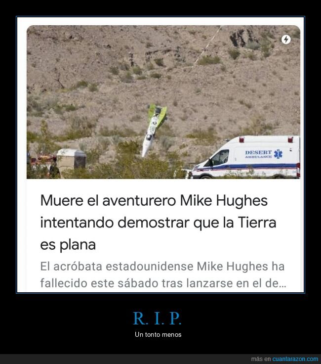 terraplanista,muerte,mike hughes