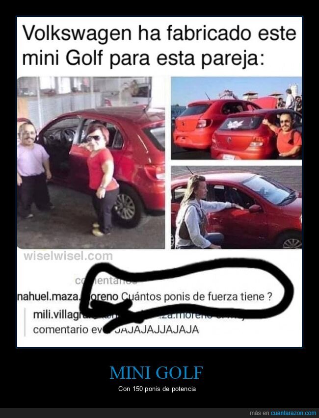 volkswagen,golf,mini,pareja,enano,enanos,comentario