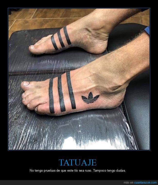 tatuaje,adidas,chanclas,pies,rusos