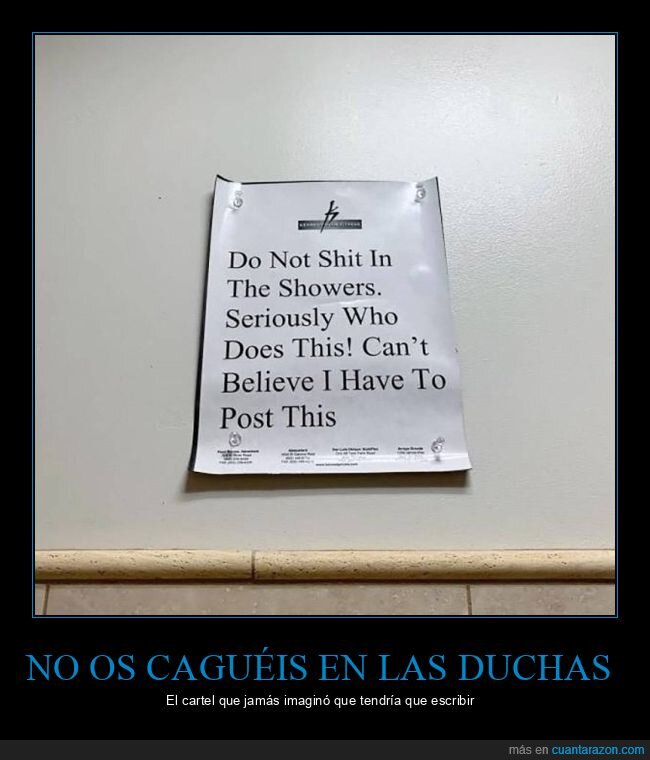 cartel,cagarse,duchas,wtf