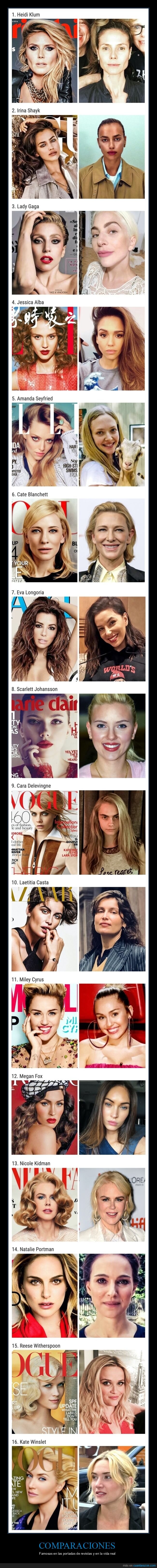 comparaciones,famosos,revistas,vida real
