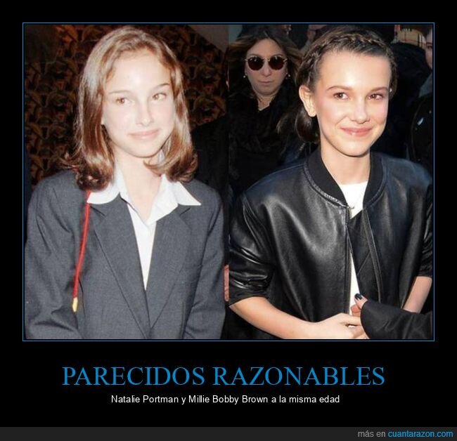 natalie portman,millie bobby brown,parecidos