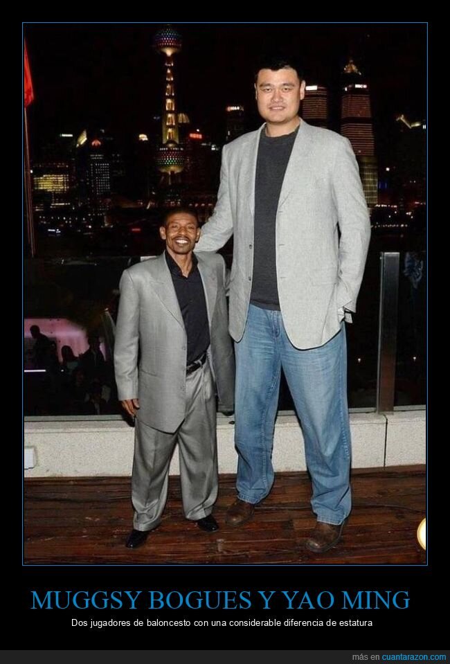 muggsy bogues,yao ming,baloncesto,estatura,diferencia