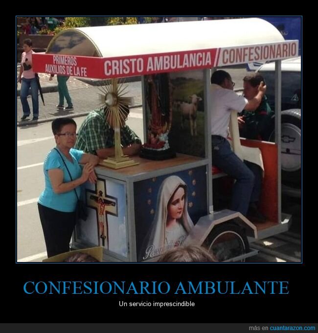 cristo ambulancia,confesionario,wtf