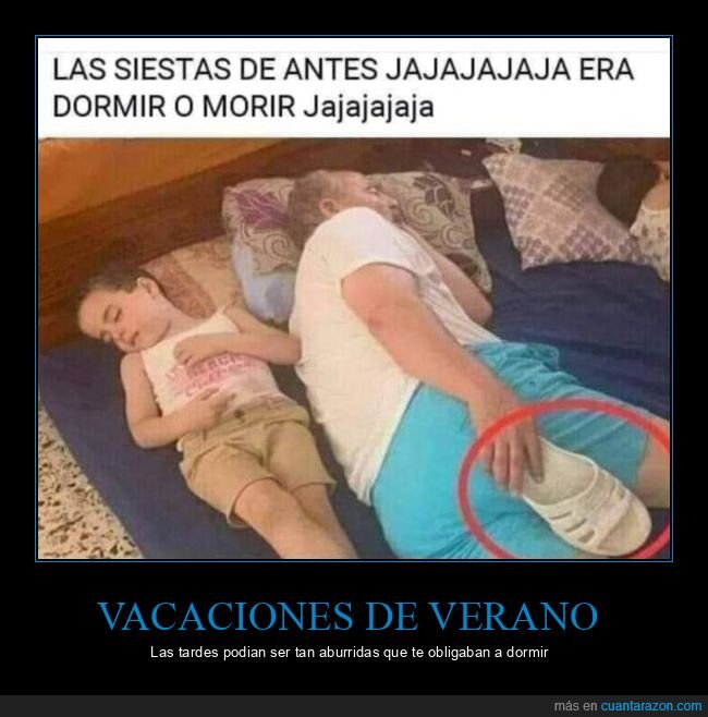 siesta,dormir,chancla,padre,hijo