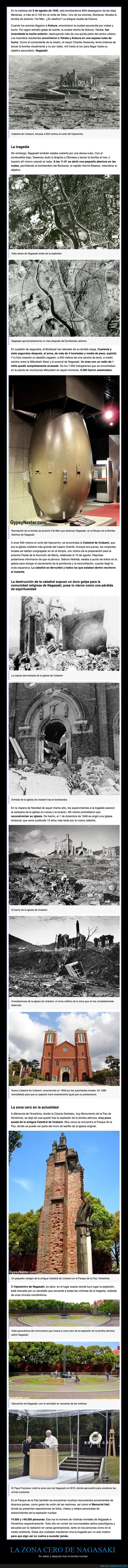 zona cero,nagasaki,bomba nuclear,antes,después
