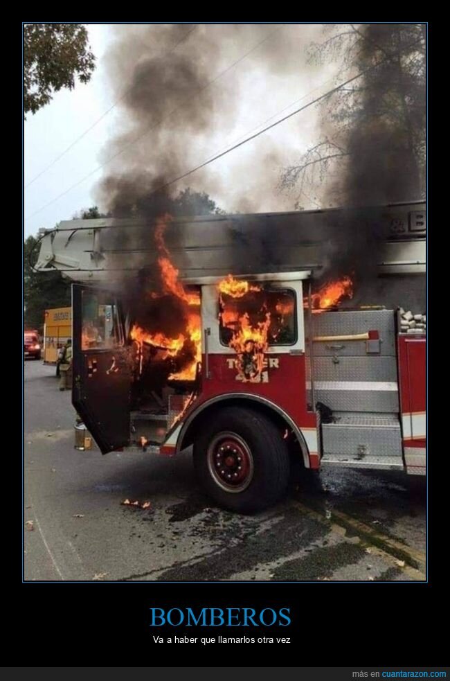 bomberos,camión,fuego,ardiendo,fails