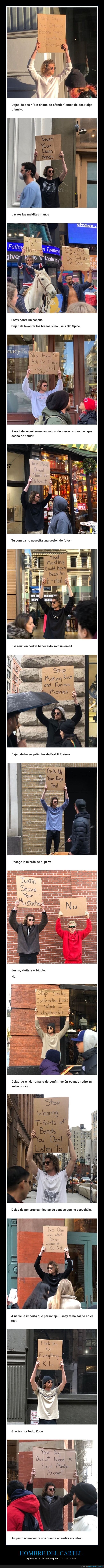 hombre del cartel,carteles,verdades