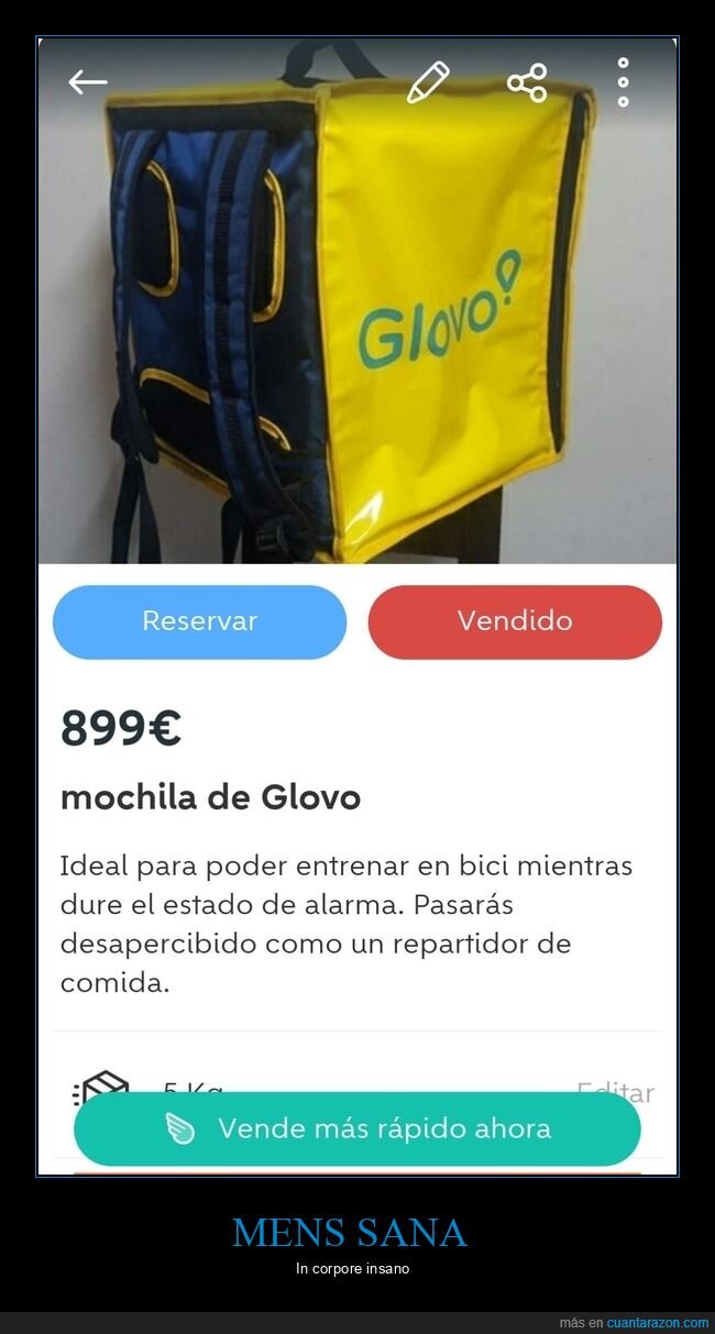 mochila,glovo,entrenar,bicicleta,estado de alarma,cuarentena,coronavirus