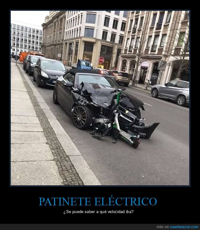patinete eléctrico,coche,accidente,wtf