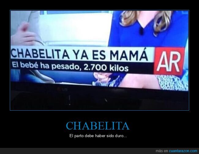 chabelita,madre,bebé,peso,fails