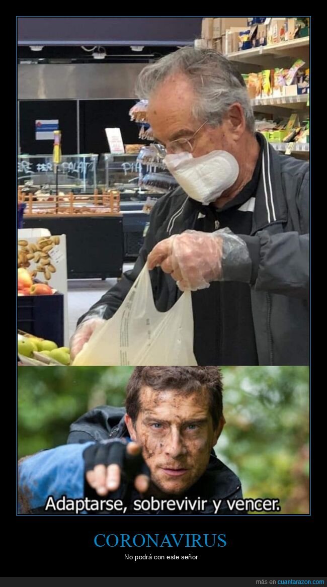 compresa,mascarilla,coronavirus,bear grylls