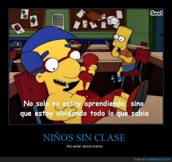 aprender,olvidar,saber,milhouse,simpsons,cuarentena,coronavirus