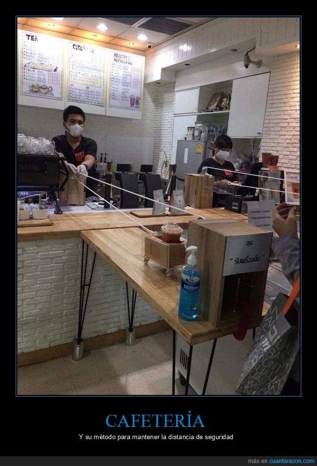 cafetería,distancia de seguridad,coronavirus