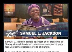 Enlace a Samuel L. Jackson nos dedica un hermoso poema que titula: “Quédate en tu p*ta casa”