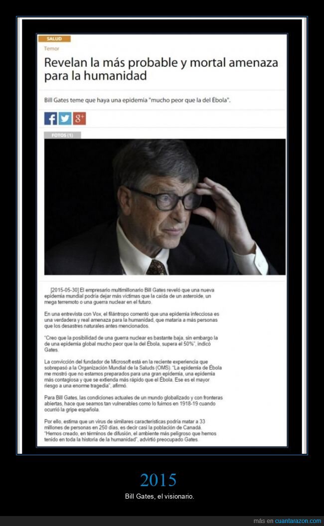 bill gates,pandemia,coronavirus,predicción