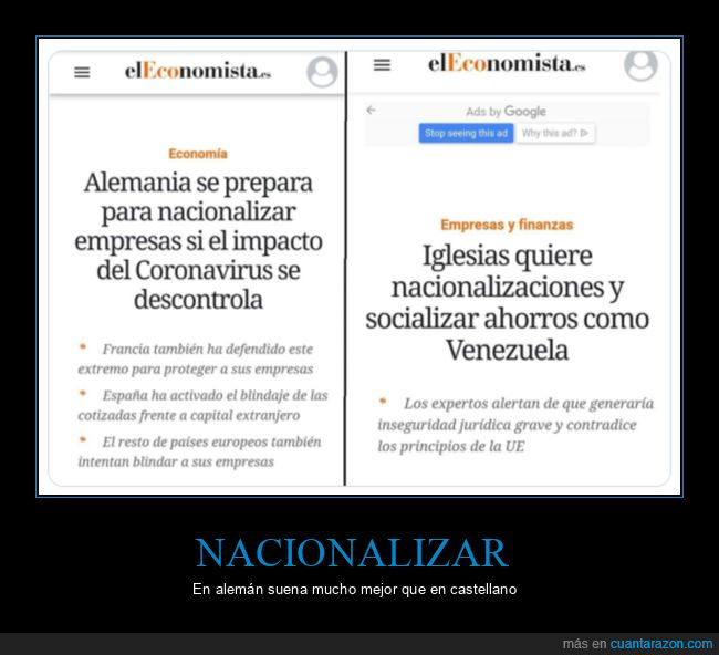 nacionalizar,alemania,pablo iglesias,venezuela,coronavirus,políticos