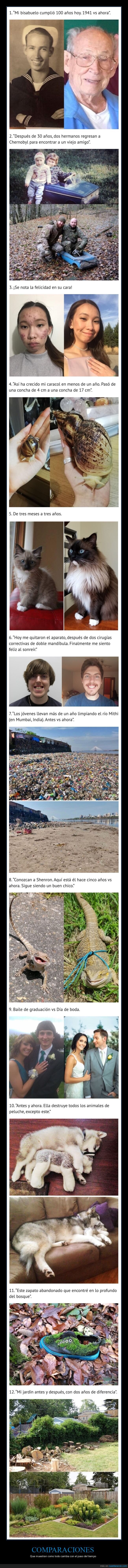 comparaciones,paso del tiempo,antes,después