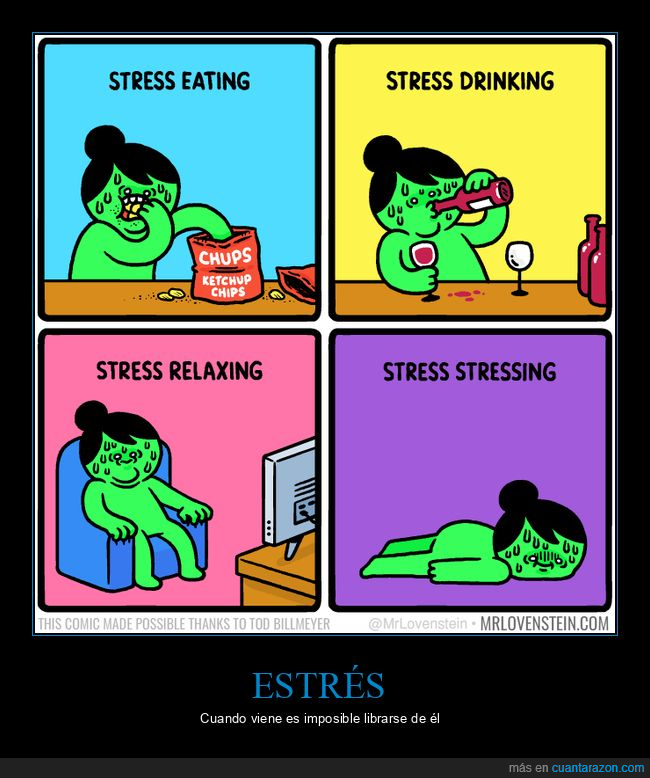 estrés,comer,beber,relax