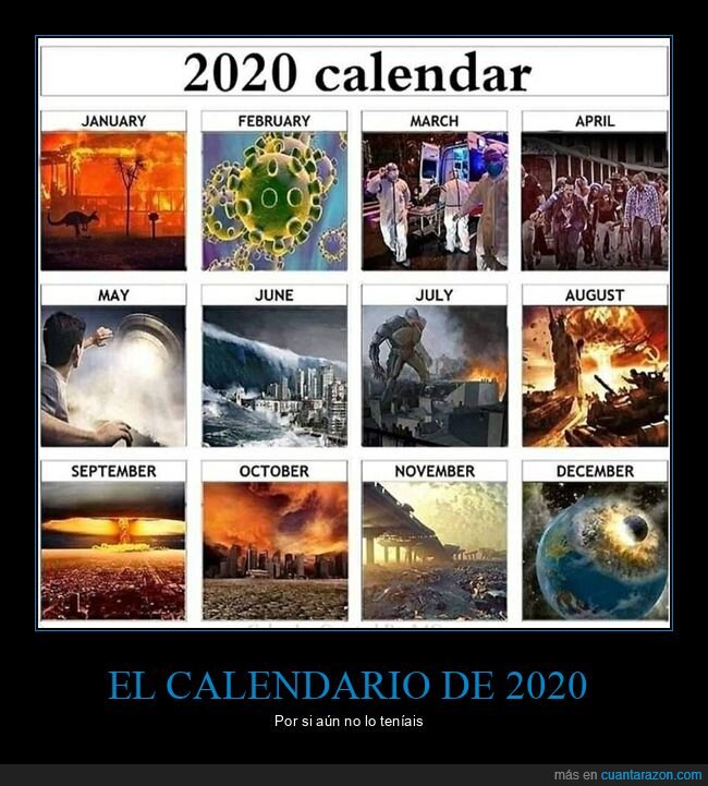 calendario,2020,desastres,coronavirus