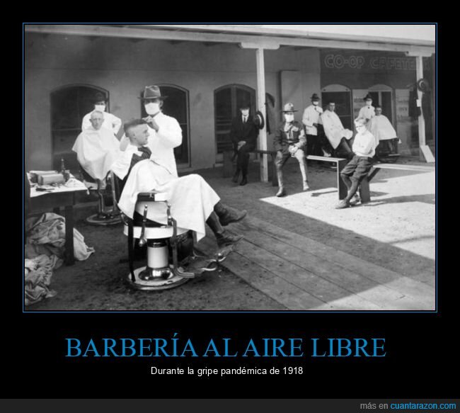 barbería,aire libre,gripe pandémica