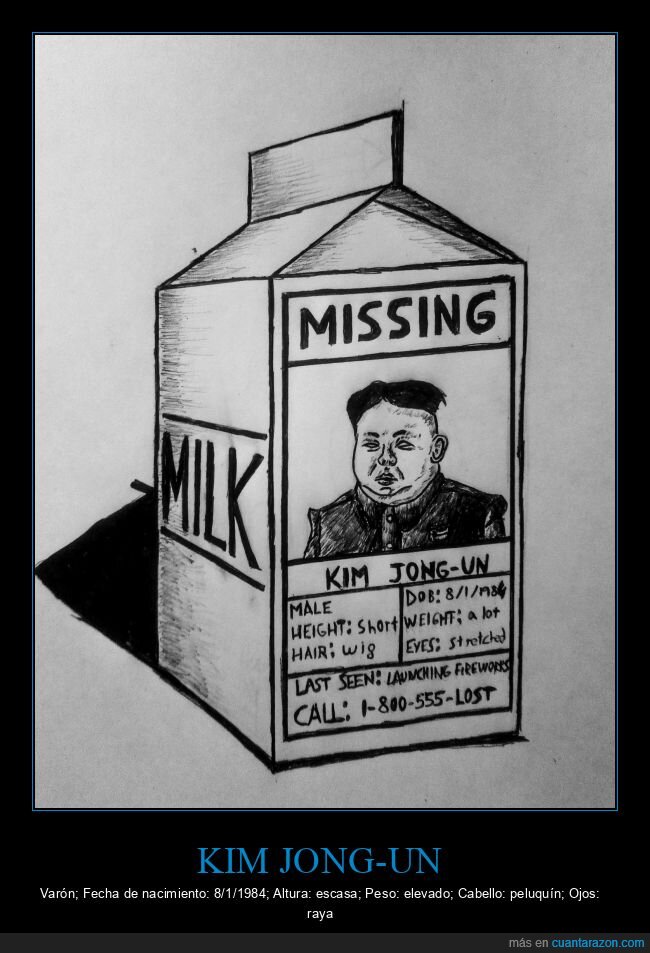 desaparición,kim jong un,leche