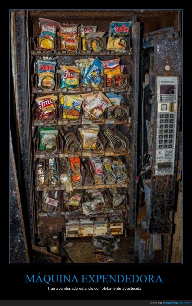 máquina expendedora,abandonada,abastecida