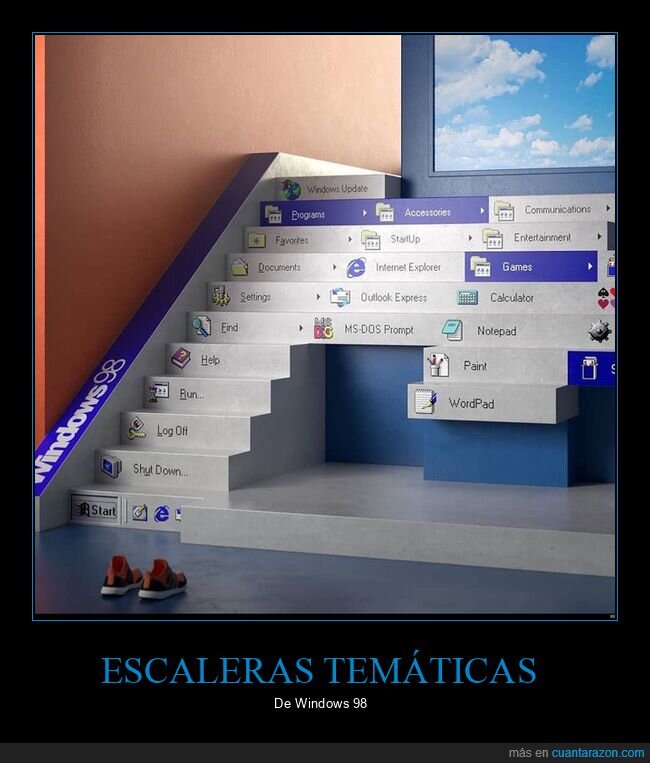 escaleras,temáticas,windows 98