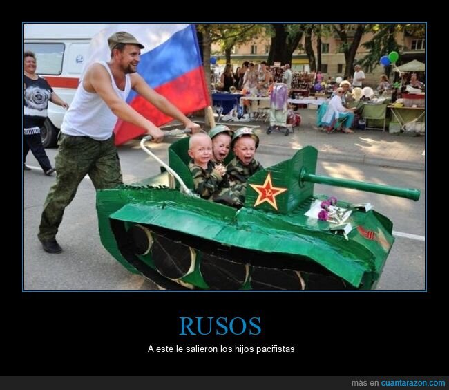 rusos,niños,carrito,tanque