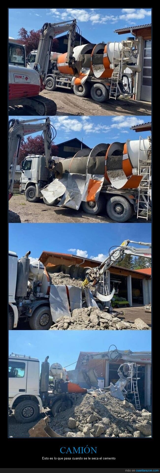 camión,cemento,seco,fails