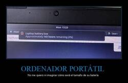 Enlace a Batería baja, solo quedan 143 horas