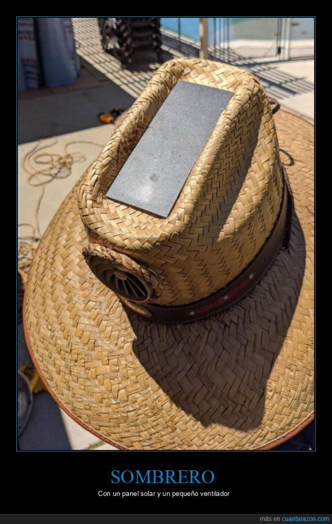 sombrero,panel solar,ventilador